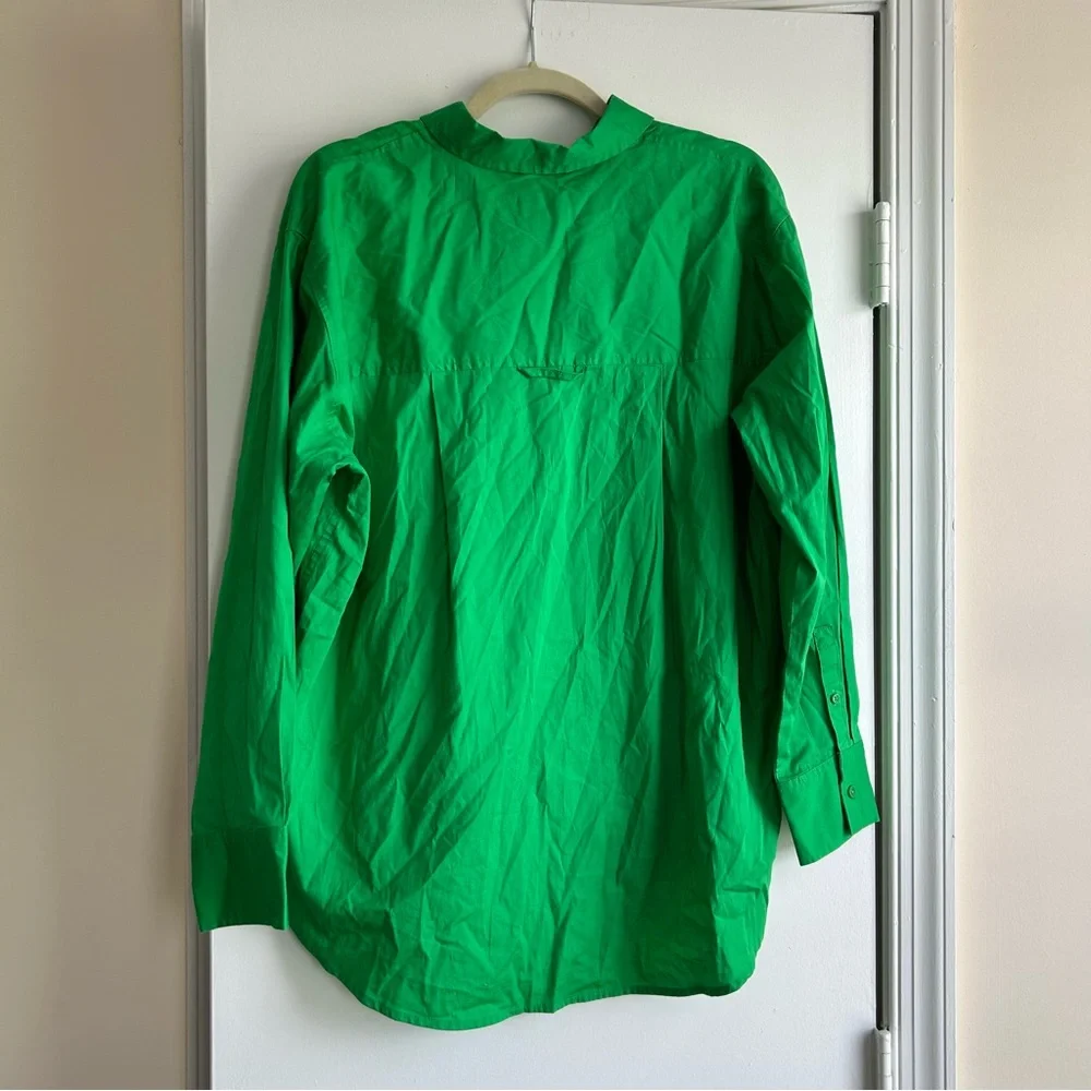 Target A New Day Vibrant Green Oversized Button Down Size M - Picture 2 of 5